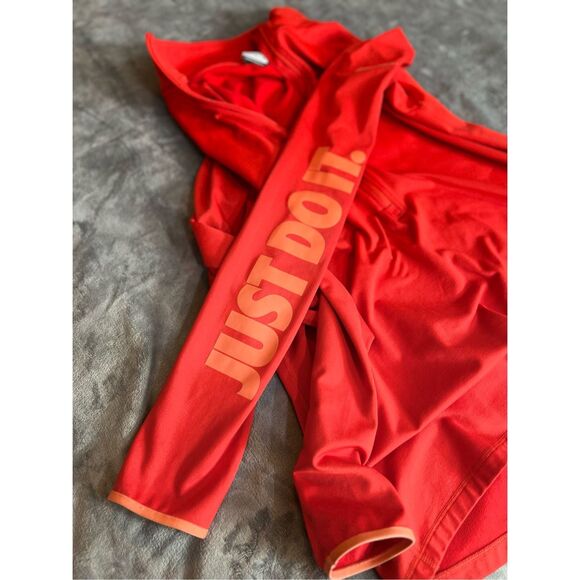 Nike Dri-Fit Sweatshirt Womens Size XL Red Orange 1/2 Zip Activewear Pullover - Picture 6 of 11